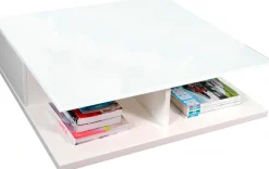 SalesFever Couchtisch »im minimalistischen Stil« Kristallklare Tischplatte aus gehärtetem Glas