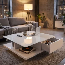 SalesFever Couchtisch »im minimalistischen Stil« Kristallklare Tischplatte aus gehärtetem Glas