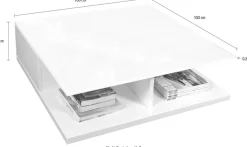 SalesFever Couchtisch »im minimalistischen Stil« Kristallklare Tischplatte aus gehärtetem Glas