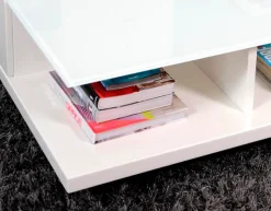 SalesFever Couchtisch »im minimalistischen Stil« Kristallklare Tischplatte aus gehärtetem Glas