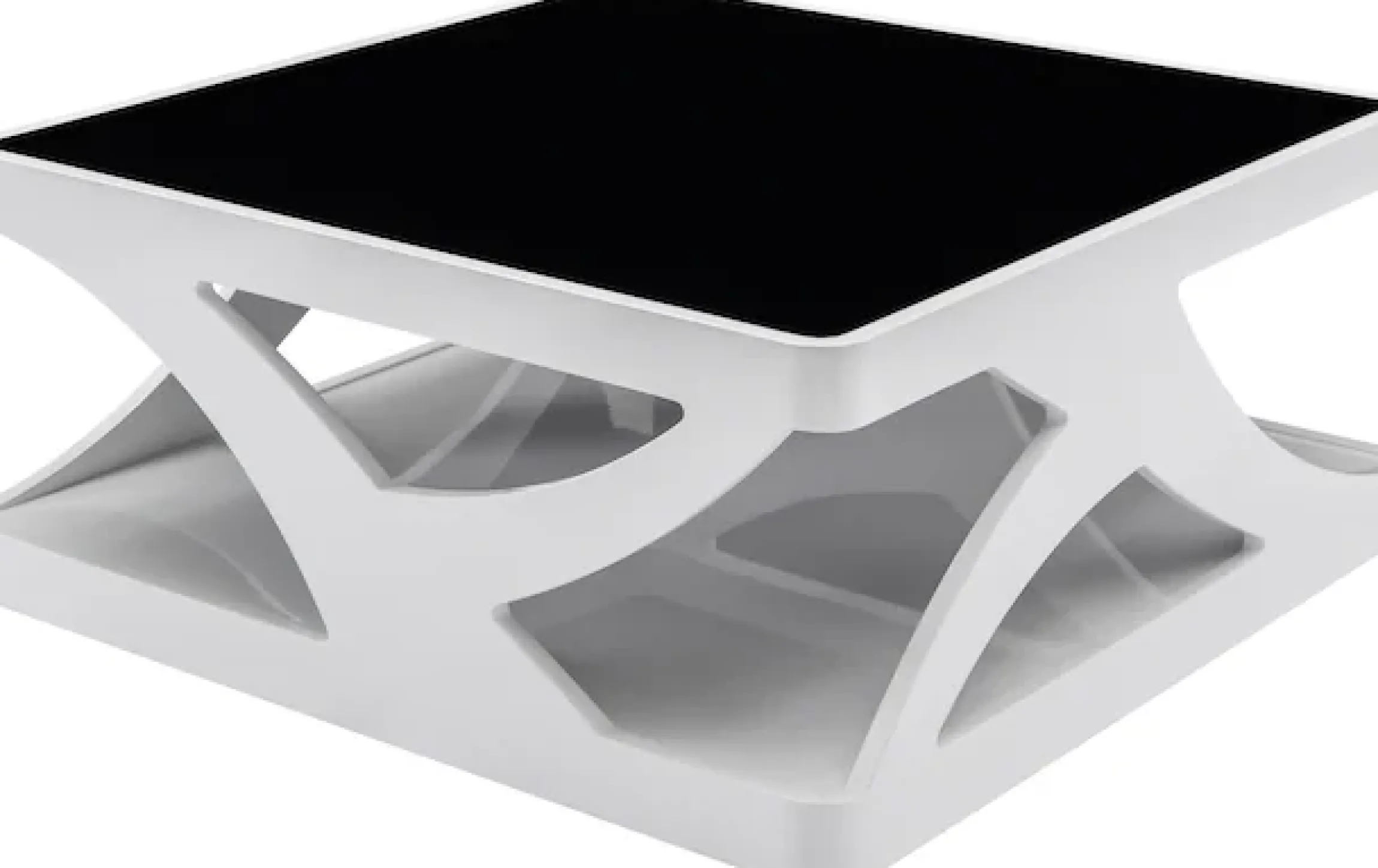 SalesFever Couchtisch »Lacona Coffeetable mit stilvollem Aussehen« 10 mm Schwarzglasplatte, rechteckig oder quadratisch