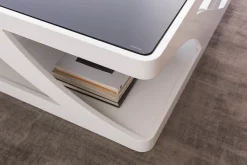 SalesFever Couchtisch »Lacona Coffeetable mit stilvollem Aussehen« 10 mm Schwarzglasplatte, rechteckig oder quadratisch