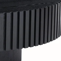 SalesFever Couchtisch »rund mit Massivholz-Lamellen Ø 80 cm« 1 Stk. tlg. Moderner Holztisch fürs Wohnzimmer mit Echtholzfurnier