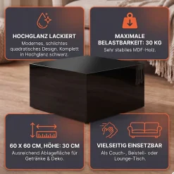 SalesFever Couchtisch Schnörkelloses Design trifft auf ultramoderne Hochglanzoptik