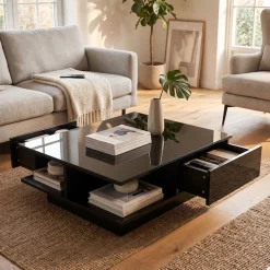 SalesFever Couchtisch »- stilvoll und praktisch« Kristallglas-Tischplatte, gehärtet und elegant