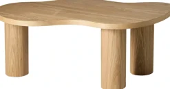 SalesFever Couchtisch »Vion 90x51 cm zeitloses Design mit Echtholzfurnier« Markante organische Form mit skulpturalem Charakter