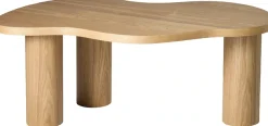SalesFever Couchtisch »Vion 90x51 cm zeitloses Design mit Echtholzfurnier« Markante organische Form mit skulpturalem Charakter
