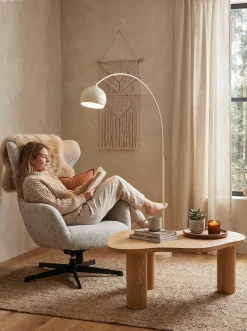 SalesFever Couchtisch »Vion 90x51 cm zeitloses Design mit Echtholzfurnier« Markante organische Form mit skulpturalem Charakter