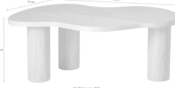 SalesFever Couchtisch »Vion 90x51 cm zeitloses Design mit Echtholzfurnier« Markante organische Form mit skulpturalem Charakter