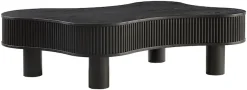 SalesFever Couchtisch »Wohnzimmertisch organisch mit Massivholz-Lamellen 115 x 75 cm« 1 Stk. tlg. Stilvoller & moderner Holztisch mit Echtholzfurnier