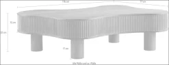 SalesFever Couchtisch »Wohnzimmertisch organisch mit Massivholz-Lamellen 115 x 75 cm« 1 Stk. tlg. Stilvoller & moderner Holztisch mit Echtholzfurnier