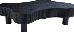 SalesFever Couchtisch »Wohnzimmertisch organisch mit Massivholz-Lamellen 115 x 75 cm« 1 Stk. tlg. Stilvoller & moderner Holztisch mit Echtholzfurnier