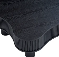 SalesFever Couchtisch »Wohnzimmertisch organisch mit Massivholz-Lamellen 115 x 75 cm« 1 Stk. tlg. Stilvoller & moderner Holztisch mit Echtholzfurnier