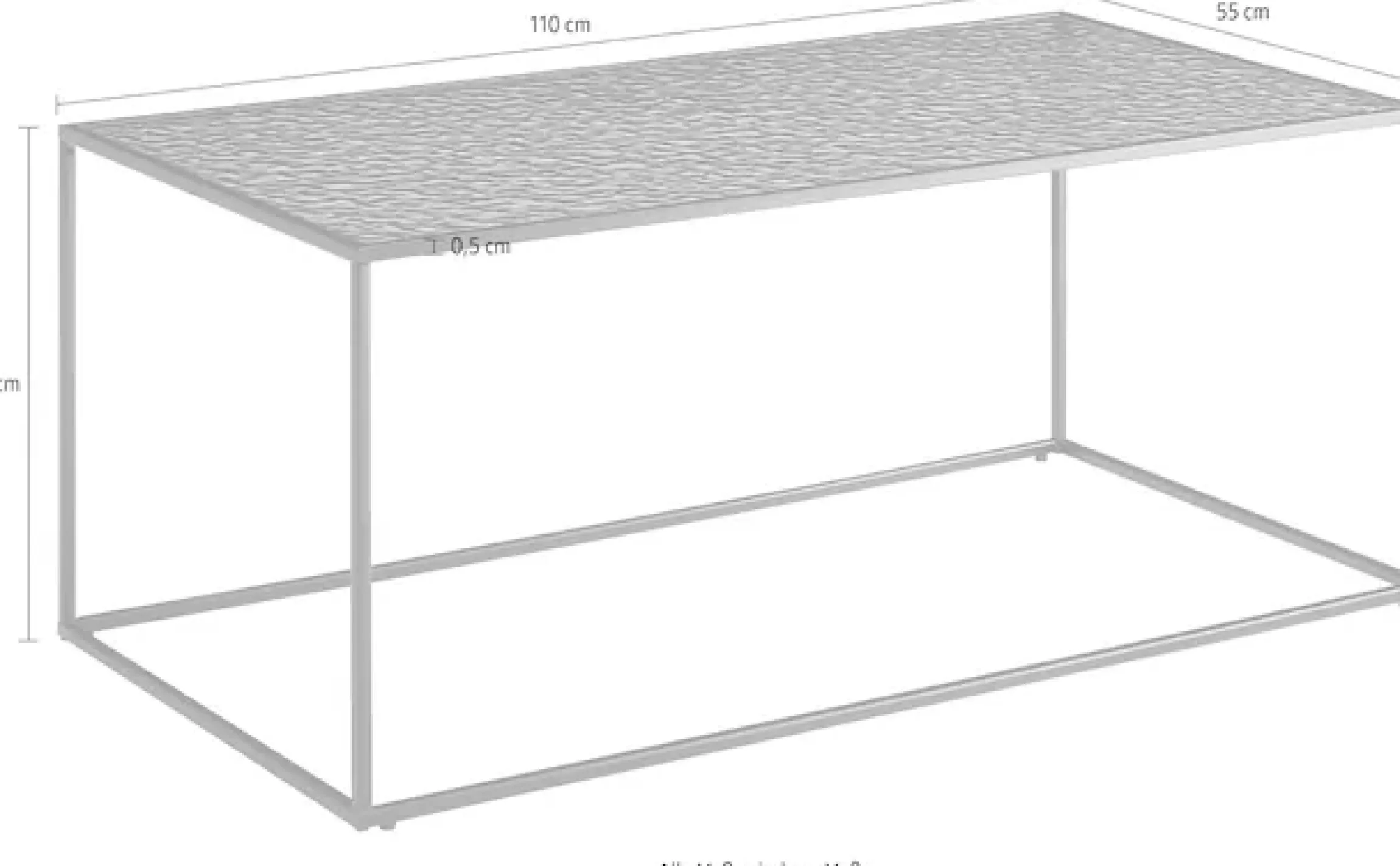 SalesFever Couchtisch »Wohnzimmertisch - Design trifft Funktionalität« 1 Stk. tlg. Glasplatte mit Strukturoptik