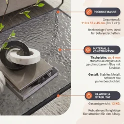 SalesFever Couchtisch »Wohnzimmertisch - Design trifft Funktionalität« 1 Stk. tlg. Glasplatte mit Strukturoptik