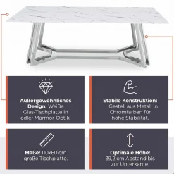 SalesFever Couchtisch »Wohnzimmertisch im eleganten Stil« Eleganter Chic mit marmoriertem Charme