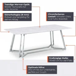 SalesFever Couchtisch »Wohnzimmertisch im eleganten Stil« Eleganter Chic mit marmoriertem Charme