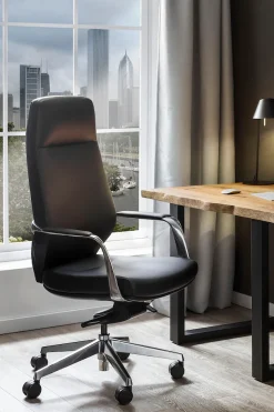 SalesFever Drehstuhl »mit Stil und Komfort« () Ergonomischer Bürostuhl mit pflegeleichtem Kunstlederbezug
