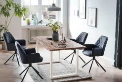 SalesFever Essgruppe »Essgruppe für stilvolles Speisen« Set, 5 Stk. tlg. Stühle mit 360 Grad Drehplatte unter der Sitzfläche