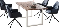 SalesFever Essgruppe »Essgruppe für stilvolles Speisen« Set, 5 Stk. tlg. Stühle mit 360 Grad Drehplatte unter der Sitzfläche
