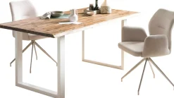 SalesFever Essgruppe »Essgruppe für stilvolles Speisen« Set, 5 Stk. tlg. Stühle mit 360 Grad Drehplatte unter der Sitzfläche