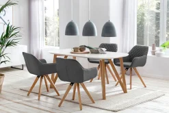 SalesFever Essgruppe »Växjö - Familienfreundlicher Esstisch inkl. Stühle« Set, 5 Stk. tlg. bestehend aus 4 modernen Polsterstühlen und einem 180 cm breitem Tisch