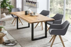 SalesFever Esstisch »Design-Speisetisch für stilvolles Ambiente« UV-lackierte Eichenholz-Tischplatte, 40mm