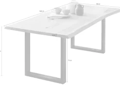 SalesFever Esstisch »Design-Speisetisch für stilvolles Ambiente« UV-lackierte Eichenholz-Tischplatte, 40mm