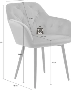 SalesFever Esszimmerstuhl »Coventry Komfortabler Polstertuhl im eleganten Stil« () Stilvoll mit eleganter Knopfheftung