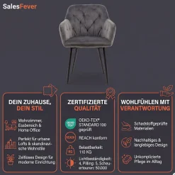 SalesFever Esszimmerstuhl »Coventry Komfortabler Polstertuhl im eleganten Stil« () Stilvoll mit eleganter Knopfheftung