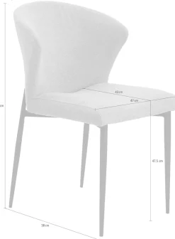 SalesFever Esszimmerstuhl »Dallas 2er-Set« (Set) 2 Stk.mit Metallgestell,B 63, H 87, T 56 cm
