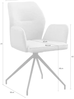 SalesFever Esszimmerstuhl »Taormina Armlehnstuhl« () 1 Stk.Esszimmersessel mit 180° Drehfunktion