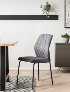 SalesFever 4-Fußstuhl »Esszimmerstuhl mit elegantem Stil« (Set) 2 Stk.2er Set mit eleganter Wabensteppung im Rücken