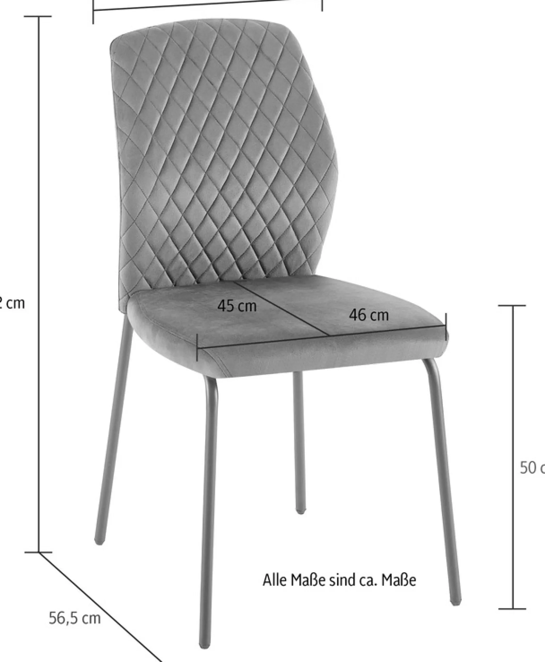 SalesFever 4-Fußstuhl »Esszimmerstuhl mit elegantem Stil« (Set) 2 Stk.2er Set mit eleganter Wabensteppung im Rücken