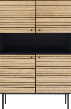 SalesFever Highboard »Torsby Stilvolle Hochkommode für extra Stauraum« Stauraumschrank im Scandi Design: 100cm Breite