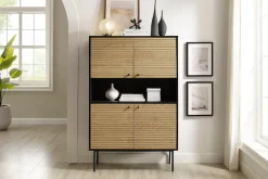 SalesFever Highboard »Torsby Stilvolle Hochkommode für extra Stauraum« Stauraumschrank im Scandi Design: 100cm Breite