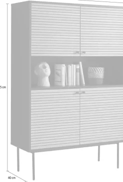 SalesFever Highboard »Torsby Stilvolle Hochkommode für extra Stauraum« Stauraumschrank im Scandi Design: 100cm Breite