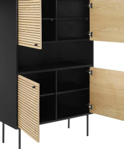 SalesFever Highboard »Torsby Stilvolle Hochkommode für extra Stauraum« Stauraumschrank im Scandi Design: 100cm Breite