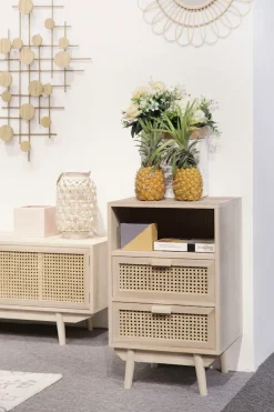 SalesFever Kommode »Vejle Design-Sideboard für Stauraum« Charmante Schubladenfronten aus stilvollem Rattangeflecht