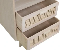 SalesFever Kommode »Vejle Design-Sideboard für Stauraum« Charmante Schubladenfronten aus stilvollem Rattangeflecht