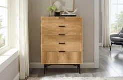 SalesFever Kommode »Visby Designer Sideboard mit Stil« Eiche Echtholzfurnier