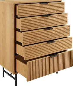 SalesFever Kommode »Visby Designer Sideboard mit Stil« Eiche Echtholzfurnier