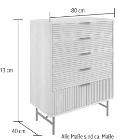SalesFever Kommode »Visby Designer Sideboard mit Stil« Eiche Echtholzfurnier
