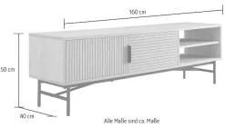 SalesFever Lowboard »Design Lowboard für stilvolle Akzente« Kommode, Eiche Echtholzfurnier, Breite 160 cm