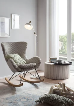 SalesFever Schaukelstuhl »Entspannung pur« () Bezug in moderner Cord-Optik