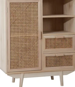 SalesFever Sideboard »Vejle Moderne Kommode mit Stil« Kommode mit Rattan- und Wiener Geflecht-Details