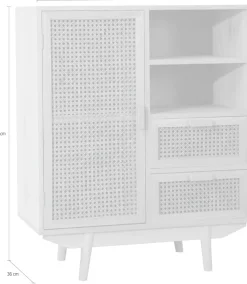 SalesFever Sideboard »Vejle Moderne Kommode mit Stil« Kommode mit Rattan- und Wiener Geflecht-Details