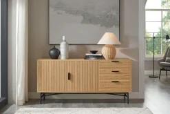 SalesFever Sideboard »Visby Stilvolle Kommode für mehr Stauraum« Kommode, Eiche Echtholzfurnier, Breite 160 cm