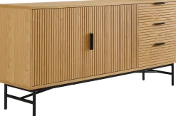 SalesFever Sideboard »Visby Stilvolle Kommode für mehr Stauraum« Kommode, Eiche Echtholzfurnier, Breite 160 cm
