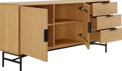 SalesFever Sideboard »Visby Stilvolle Kommode für mehr Stauraum« Kommode, Eiche Echtholzfurnier, Breite 160 cm